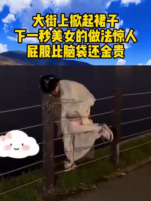 女生裙子飘起来爆笑场面_公园裙飞舞，路人笑翻天！